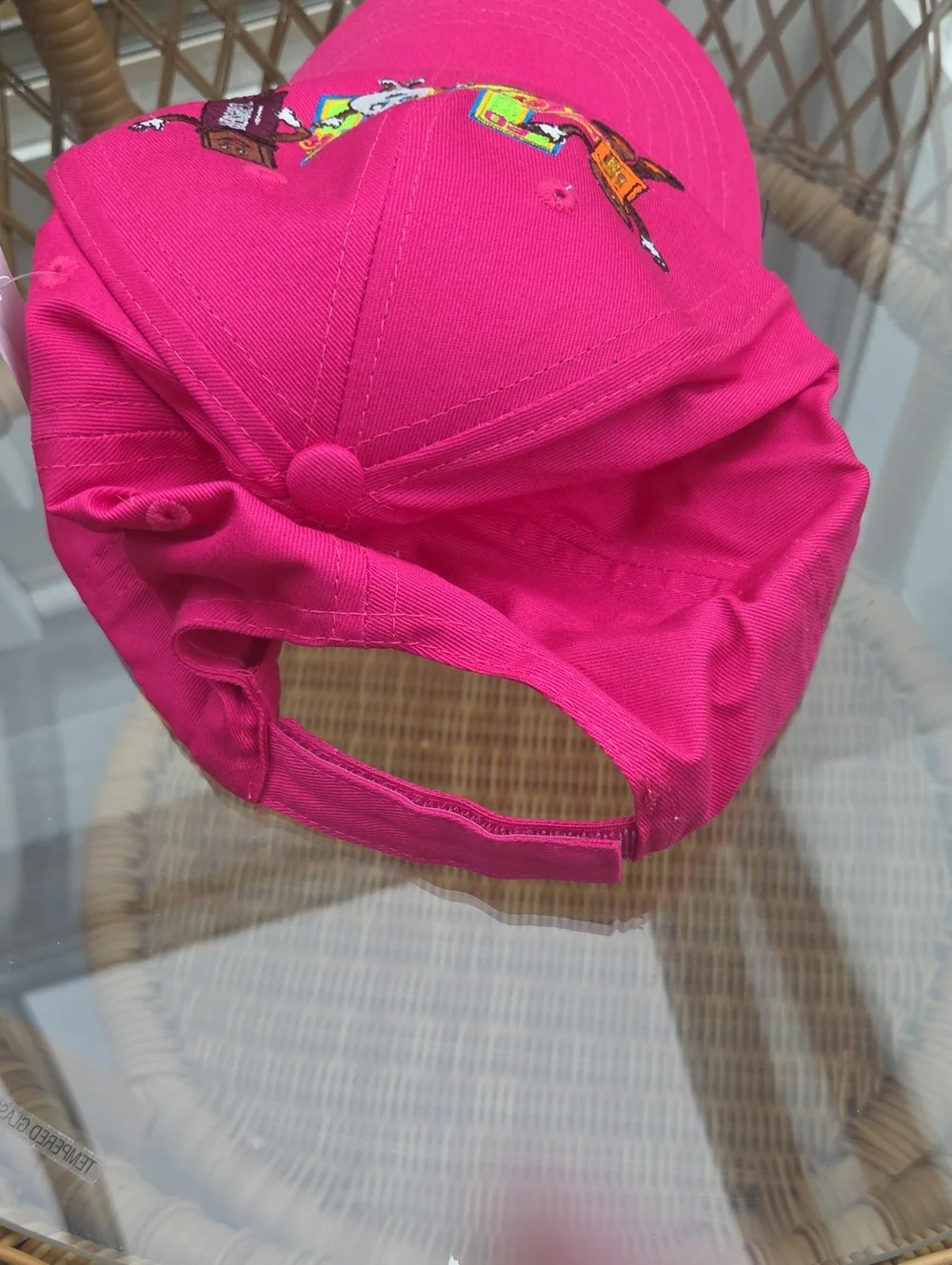 HersheyPark 2015 Hot Pink Embroidered Character Baseball Hat  Velcro Back NWT